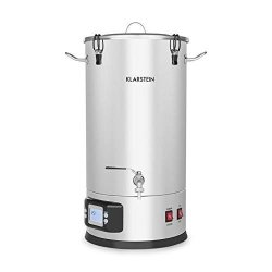 Klarstein Maischfest Beer Brewing Device Mash Tun 5-PIECE Set 1000 And 1600 Watts Power Lcd Display And Touch Control Panel Temperature Stainless Steel 25 Liter 6.6 Gallon