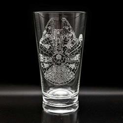 Millennium Falcon Engraved Star Wars Inspired Pint Glass Personalized
