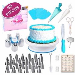 65PCs Cake Decorating Kit Baking Supplies Tools with Non-Slip Cake