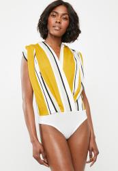 STYLE REPUBLIC Wrap Bodysuit - Yellow