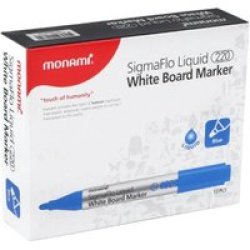 Monami Sigmaflo Liquid 220 Whiteboard Markers Blue Box Of 12