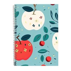 Red Apple A4 Notebook Spiral Lined Back To School Graphic Notepad Gift 252