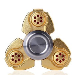 Bukit Cell 3-5 Min Tri Fidget Gold Spinner High Speed Durable Bearing Titanium Alloy Metal Hand Spinner Edc Adhd Focus Anxiety Stress Relief Killing