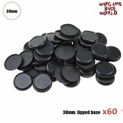 Mercury_group Round Rectangle Oval Square Gaming Base 30MM Plastic Lipped Bases Table Games Model Bases 30MM Lipped Round Bases - COLOR:60PCS