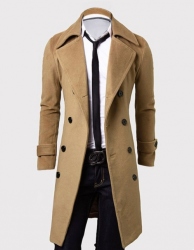 2016 Trends Men's Trench Coat Winter Long Jacket Double Breasted Overcoat - Recommended
