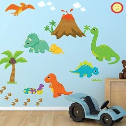 Dinosaur Fabric Wall Decal 100% Woven Fabric Decal Ul Greenguard Certified Nursery Kids Room Decor Great Gift