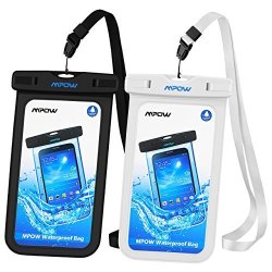 Mpow Universal Waterproof Case IPX8 Waterproof Phone Pouch Dry Bag For IPHONE8 8 PLUS 7 7PLUS 6S 6 6S Plus Samsung Galaxy S8 S7 LG V20 Google Pixel HTC10 Black White