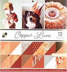 Dcwv PS-005-00564 Card Stock 12"X12" Premium Printed Cardstock Stack Copper Luxe 18 DES 2 Each 12 W foil