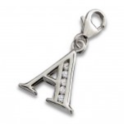 A2-C13454 - 925 Sterling Silver A-z Letter Initial Charm Dangle - F