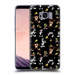 Official Looney Tunes Black Patterns Soft Gel Case Compatible For Samsung Galaxy S8