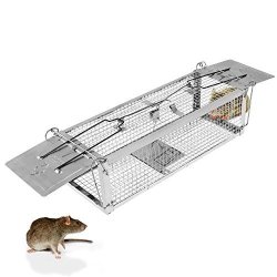 Ferty Humane Trap Catch Dual Door Sensitive Pedal Mousetrap Cage Rodent Control Rat Weasel Mice Mouse Trap L