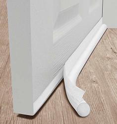 Deetoolman Door Draft Stopper 36":ONE Sided Door Insulator With Hook And Loop Self Adhesive Tape Seal Fits To Bottom Of Door White