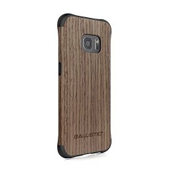 Ballistic Galaxy S7 Edge Case Urbanite Select 6FT Drop Tested Protection Black W Dark Ash Wood With Design Pattern