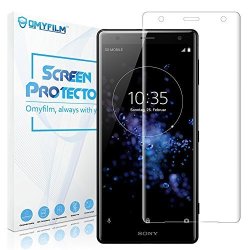 Omyfilm Screen Protector For Xperia XZ2 Tempered Glass Screen Protector For Sony Xperia XZ2 Full Coverage Scratch Resistant 3D Curved Glass For Xperia XZ2 Clear