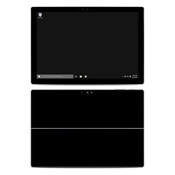 Solid State Black Protector Skin Sticker Compatible With Microsoft Surface Pro 4 - Ultra Thin Protective Vinyl Decal Wrap Cover