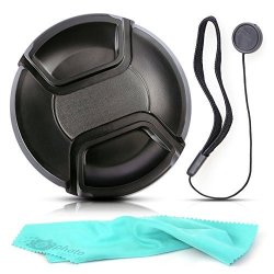 Front Center Pinch Lens Cap Cover Protector + Cap Keeper + Cleaning Cloth For Canon Mp-e 65MM F 2.8 1-5X Macro Photo Lens