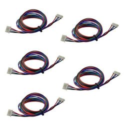 Reprapchampion 5 Pcs X 1 Meter Long Stepper Motor Cables For Nema 17 Works With Mks Gen Mks Base And Tevo 3D Printer Electronics
