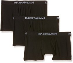 Emporio Armani Men's Cotton Trunks 3-PACK New Black XL