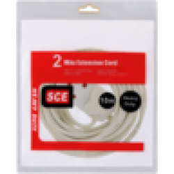 SCE White Two Way Heavy Duty Extension Cord 10M