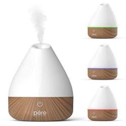 Purespa Natural Aromatherapy Oil Diffuser Ultrasonic Mister With 200ML Water Tank Wood-grain Accents And Soft Color-changing Lights