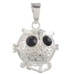 Mexican Bola - Pregnancy Harmony Chimewise Mother Owl Cage Pendant - Angel Call Ball Chime