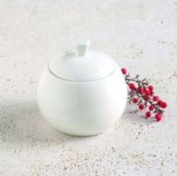 Alex Liddy Aquis Coupe Sugar Bowl With Lid in White