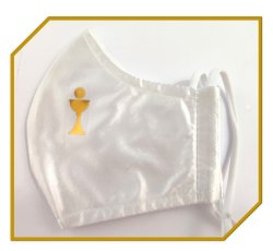 First Holy Communion Satin Mask With Golden Chalice & Eucharist