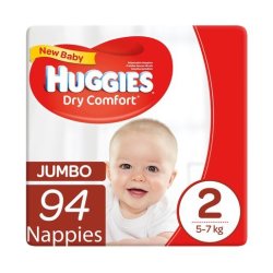 Huggies Dry Comfort New Baby Size 2 94EA X 2