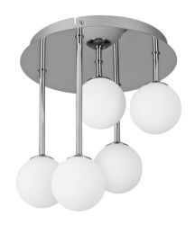 Bright Star Lighting Polished Chrome Ceiling Fitting With White Glass Balls