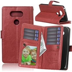 LG G6 Case Mellonlu Premium Pu Leather Flip Fold Wallet 9 Card Slots Stand Protective Case Cover For LG G6