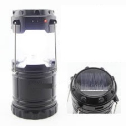 Rechargeable 6 Led Camping Lantern With Solar Panel & Wall Charger