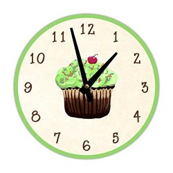 Cupcake Wall Clock By Sherri Blum Green