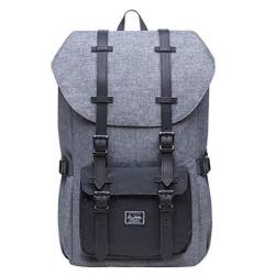Kaukko Laptop Outdoor Backpack Travel Hiking& Camping Rucksack Pack Casual Large College School Daypack Shoulder Book Bags Back Fits 15" Laptop & Tablets 5-5GREYBLACK