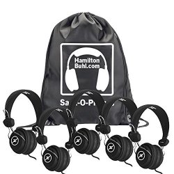 Hamiltonbuhl Sack-o-phones 5 Black Favoritz Headsets With In-line Microphone And Trrs Plug