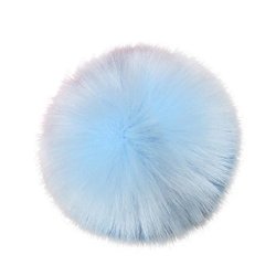 Sukeq Diy Faux Fox Fur Fluffy Pom Pom Ball For Knitting Hat Car Key Ring Handbag Blue