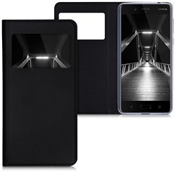 Kwmobile Practical And Chic Flip Cover Case With Window And Synthetic Leather For Nokia 8 In Black