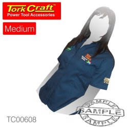 Tork Craft Vermont Ladies Blouse Navy Blue Medium - TC00608