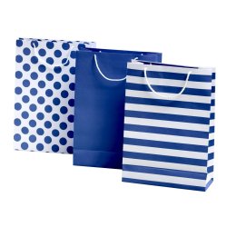 SC PARTY - 3PK Gift Bags Large Blue
