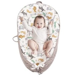 Baby Nest Baby Lounger Co-sleeping Baby Bassinet For Bed Newborn Lounger 100% Soft Cotton Breathable And Portable Crib Perfect For Traveling And Napping Animal