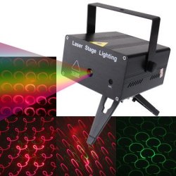 Yx-027 Black 3-color Led Multifunction Disco Dj Club Holographic Laser Star Projector With Holder...
