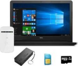 Dell Inspiron 3552 15.6" Notebook + ZTE MF65 3G Router + 1.2GB Starter Pack + Accessories