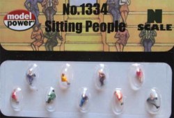 Model Power 1334 N Scale gauge - Sitting People - New Carded