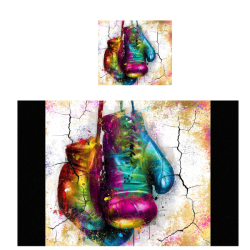 Boxing Gloves Printed Mouse Pad & Coaster