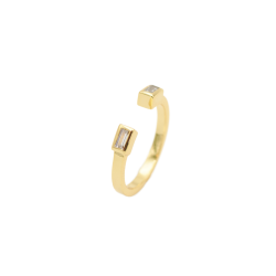 18CT Gold Open-ended Cubic Ring - 56 Gold