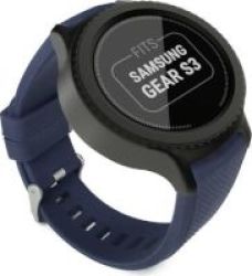 Tuff-Luv Small Silicone Replacement Strap for Samsung Galaxy Gear S3 Classic & Frontier in Navy Blue