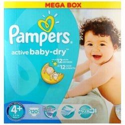 Pampers Baby Dry - Size 4+ Mega Pack - 120 Nappies