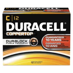 DURACELL Coppertop Alkaline Batteries With Duralock Power Preserve Technology C 12 PK Sold As 1 Box