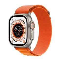 Apple Watch Ultra 49MM Titanium Case With Orange Alpine Loop Gps + Cell - Pre Owned 3 Month Warranty