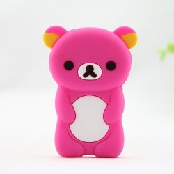 Phaetonnice 3D Cute Bear Silicone Skin Case Cover For Apple Ipod Nano 7TH Generation 7G - Rose