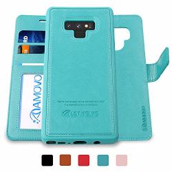Amovo Case For Galaxy Note 9 2 In 1 Samsung Galaxy Note 9 Wallet Case Detachable Folio Vegan Leather Wrist Strap Card Slot Kickstand